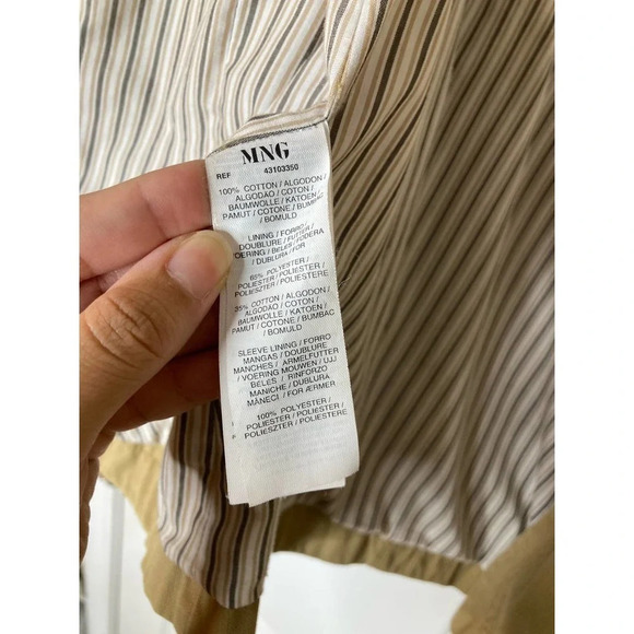 MNG Mango beige double breasted cotton jacket sz M - Picture 11 of 15